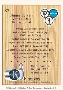 1990 Collect-A-Card Kingpins #37 Jimmy Certain Back